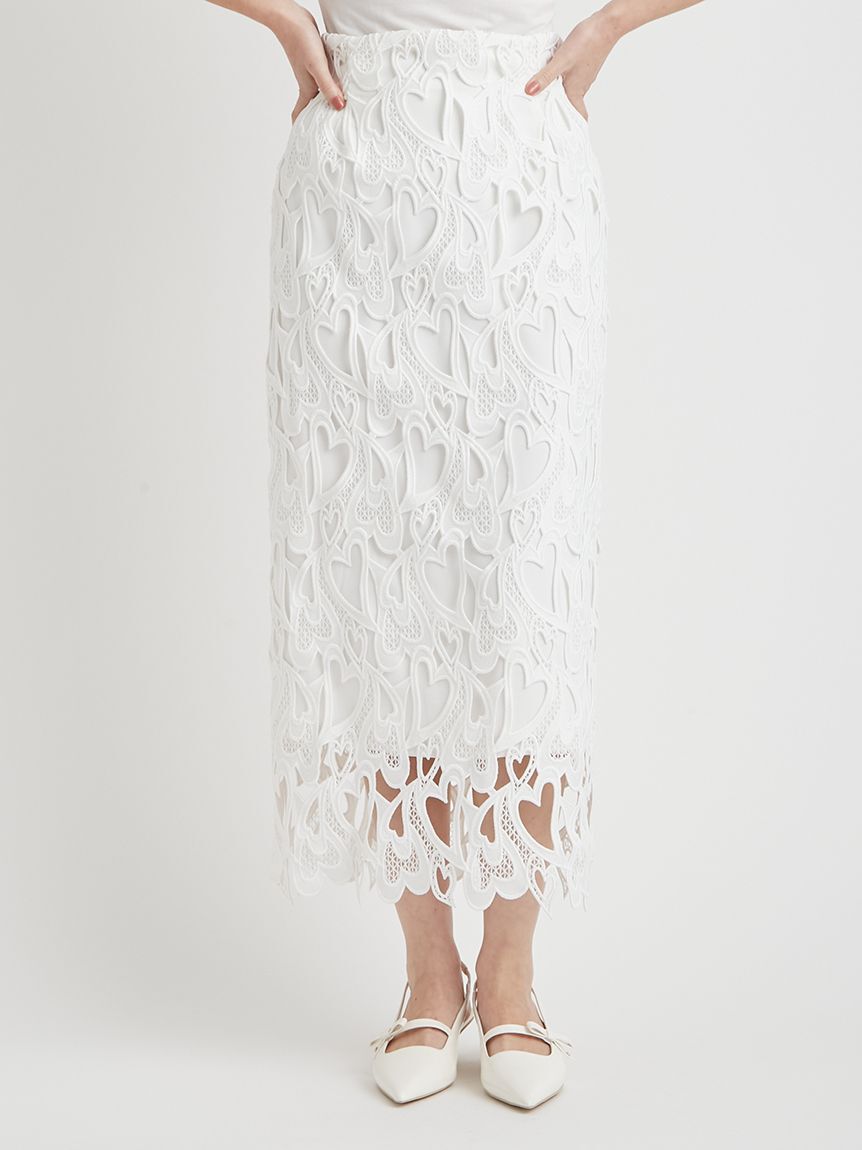 CELFORD「【WEB限定サイズ】ハートレースタイトスカート」|スカート|