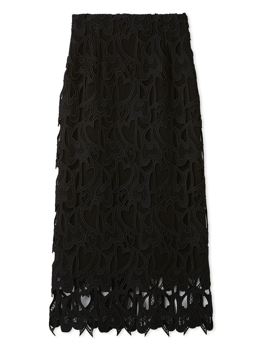 CELFORD「【WEB限定サイズ】ハートレースタイトスカート」|スカート|BLK