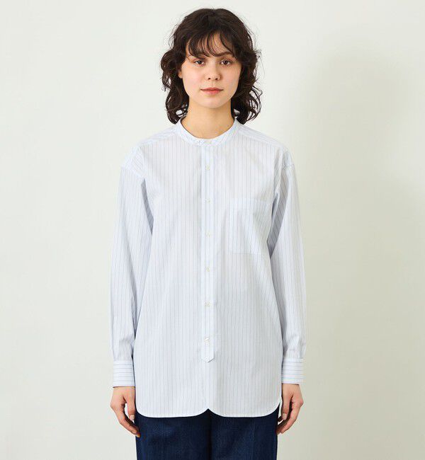 MACKINTOSH PHILOSOPHY「【GREY LABEL】バンドカラーパターンドシャツ」|シャツ・ブラウス|