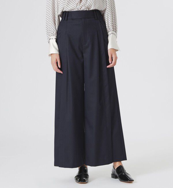 「【ドラマ着用商品】スリットワイドパンツ」|スラックス|ネイビー1