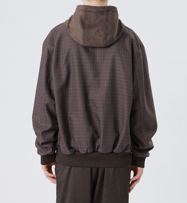  「バイマテリアルチェックコンビ フードジャケット」|ブルゾン・スタジャン|