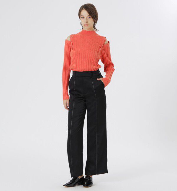  「サテンストレートパンツ」|スラックス|