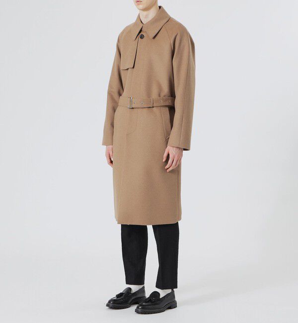  「【80周年記念アイテム】2レイヤー撥水ウール シングルトレンチコート」|ステンカラーコート|