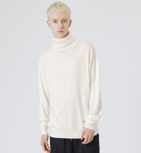  「ハイゲージタートル」|ニット・セーター|ホワイト