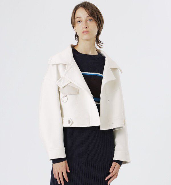  「ショートトレンチブルゾン」|ブルゾン・スタジャン|ホワイト