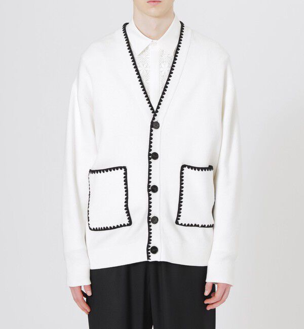  「【UNISEX】エンブロイラインカーディガン」|ニット・セーター|