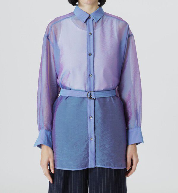  「【手洗い可】シャンブルオーガンシアーシャツ」|シャツ・ブラウス|