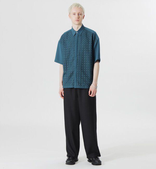  「レースコンビショートスリーブシャツ」|シャツ・ブラウス|