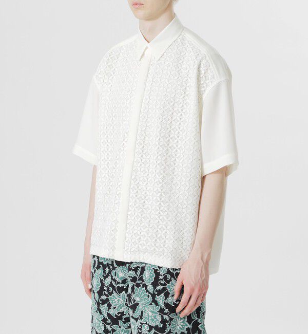  「レースコンビショートスリーブシャツ」|シャツ・ブラウス|