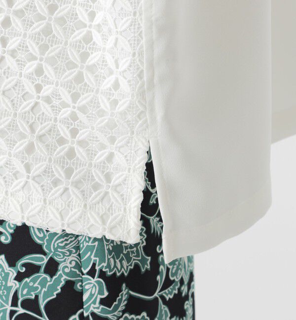  「レースコンビショートスリーブシャツ」|シャツ・ブラウス|