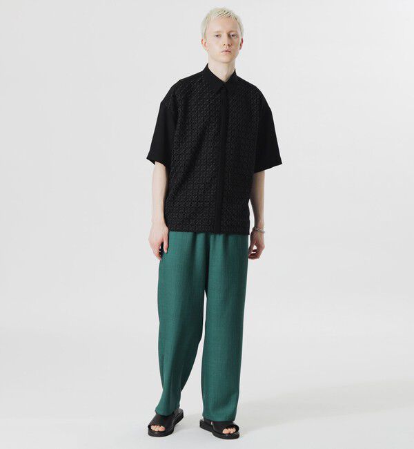  「レースコンビショートスリーブシャツ」|シャツ・ブラウス|