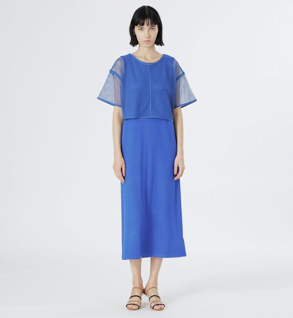  「メッシュレイヤードカットソーワンピース」|ワンピース|