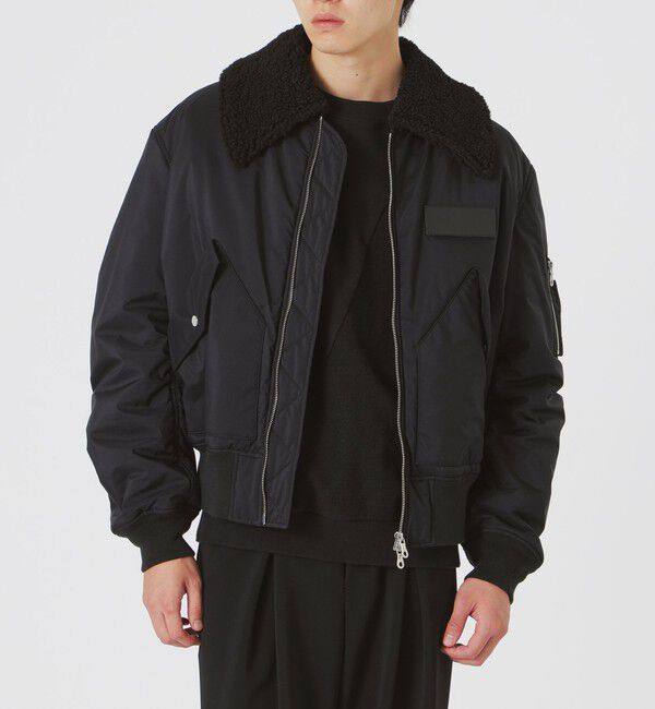  「BLACK OF BLACKs ボアコンビフライトブルゾン」|ブルゾン・スタジャン|
