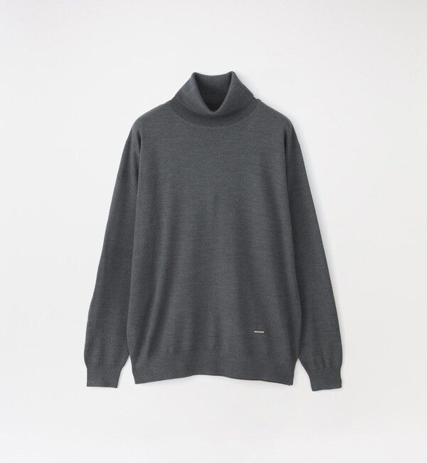  「ハイゲージウォッシャブルタートル」|ニット・セーター|チャコールグレー