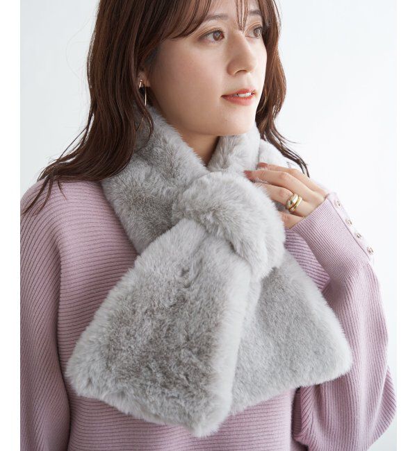 ikka「エコファー差し込みマフラー」|マフラー|