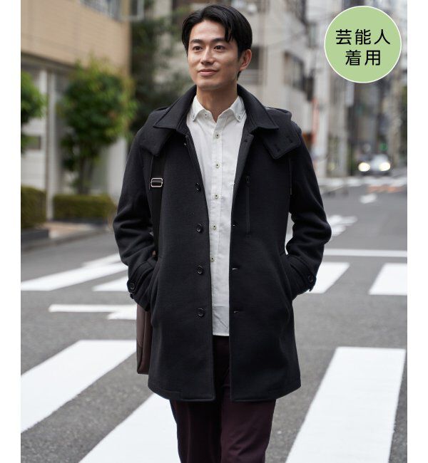 IKKA LOUNGE「ウールライクニットステンカラーコート」|その他|ブラック