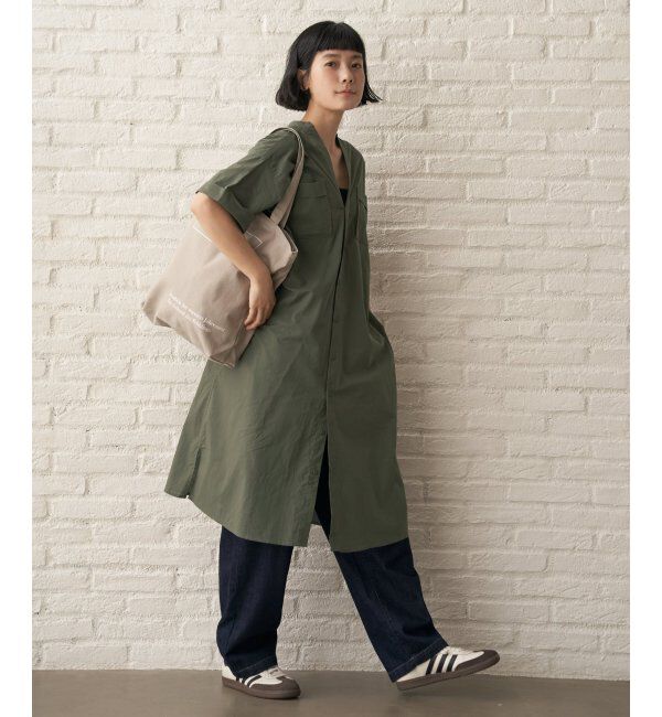 Lbc with Life「ダブルポケットVネックシャツワンピース」|ワンピース|