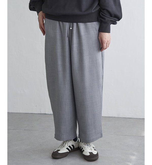 VENCE share style「リネンライクツイルバレルパンツ」|デニム|グレー
