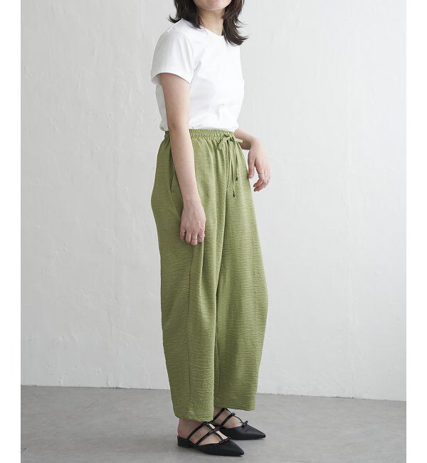 VENCE share style「リネンライクツイルバレルパンツ」|デニム|