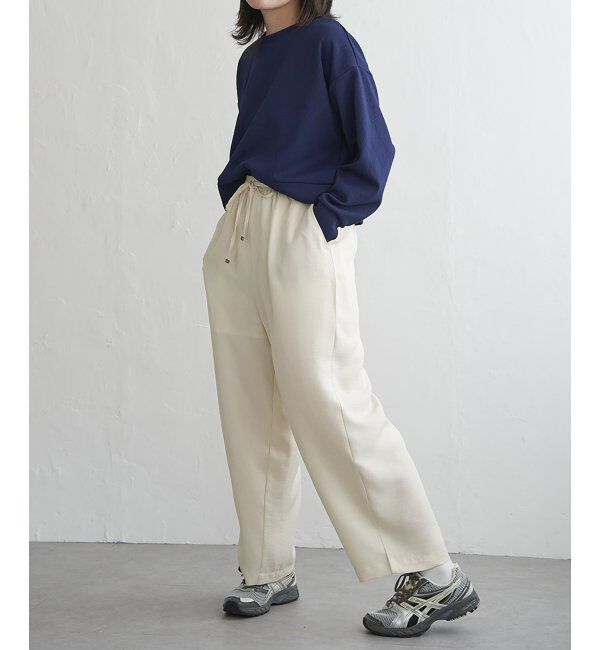 VENCE share style「リネンライクツイルバレルパンツ」|デニム|