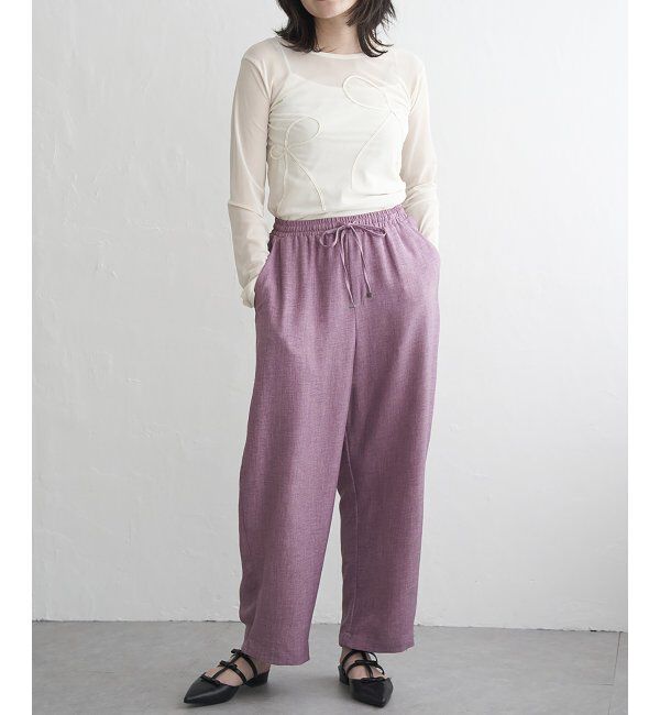 VENCE share style「リネンライクツイルバレルパンツ」|デニム|