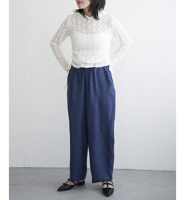 VENCE share style「リネンライクツイルバレルパンツ」|デニム|