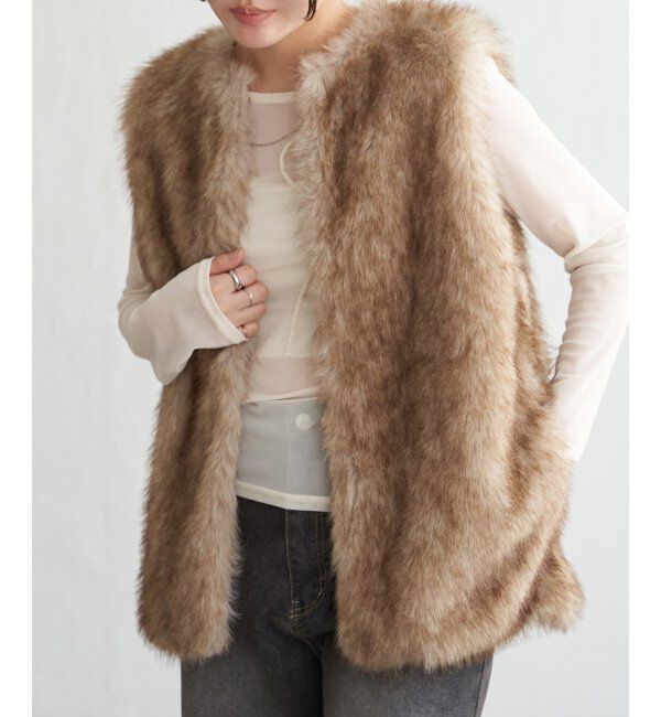 VENCE share style「シャギーファーベスト」|その他|