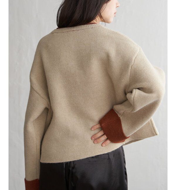 VENCE share style「アルパカタッチ配色カーディガン」|カーディガン|