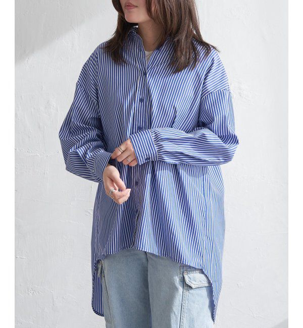 VENCE share style「テールカットシャツ」|シャツ・ブラウス|ブルー