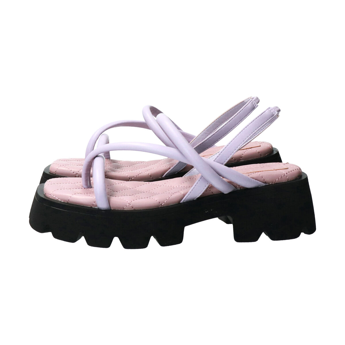 Bridget Birkin「【Bridget Birkin】ストラップデザイン厚底スクエアサンダル」|サンダル|