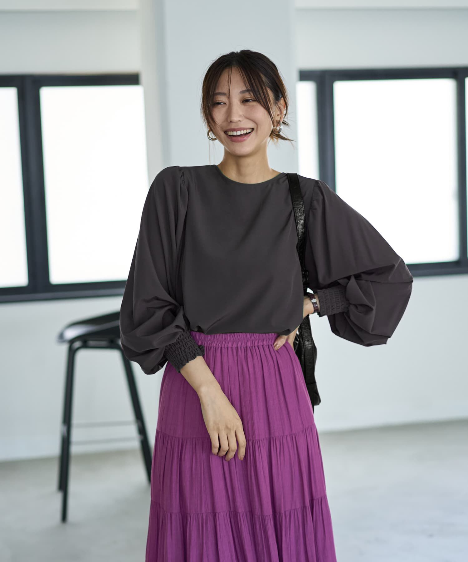 STYLE DELI「シルキージョーゼットボリュームスリーブブラウス」|シャツ・ブラウス|