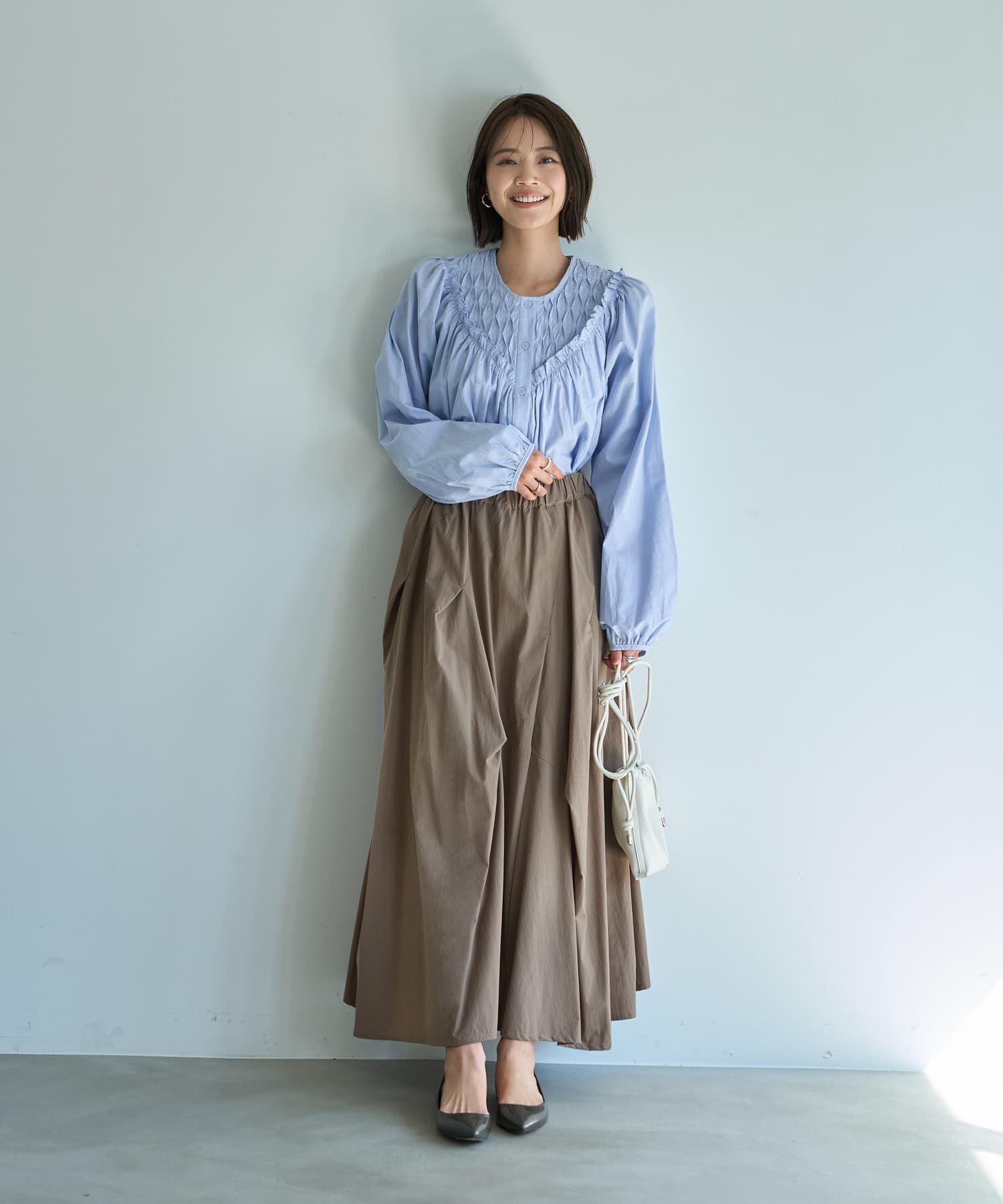 STYLE DELI「デコルテ切替コットンブラウス」|シャツ・ブラウス|