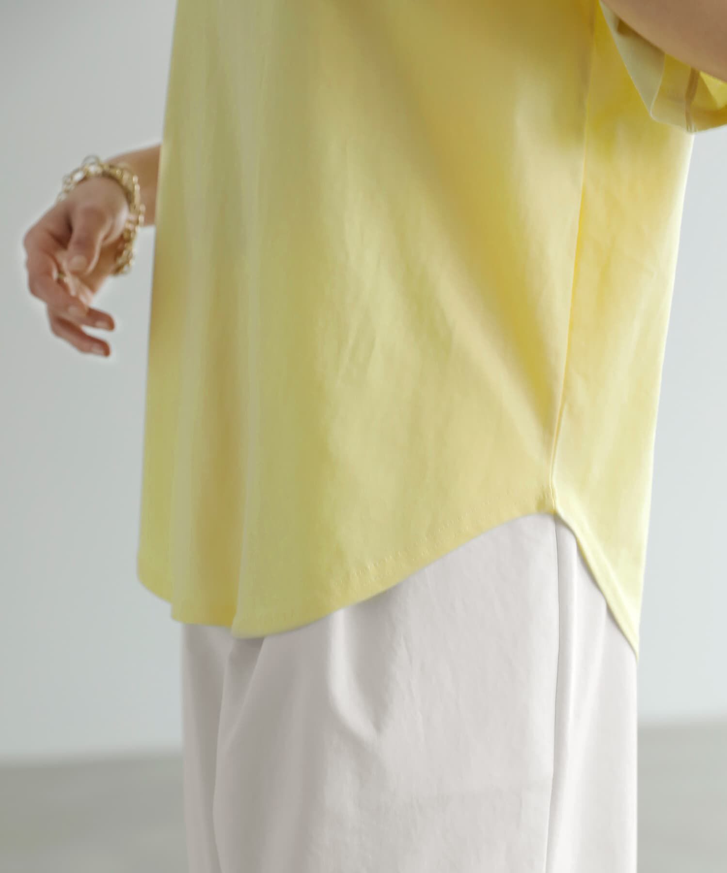 STYLE DELI「デコルテが開いたヌケ感５分袖Tシャツ」|Tシャツ・カットソー|