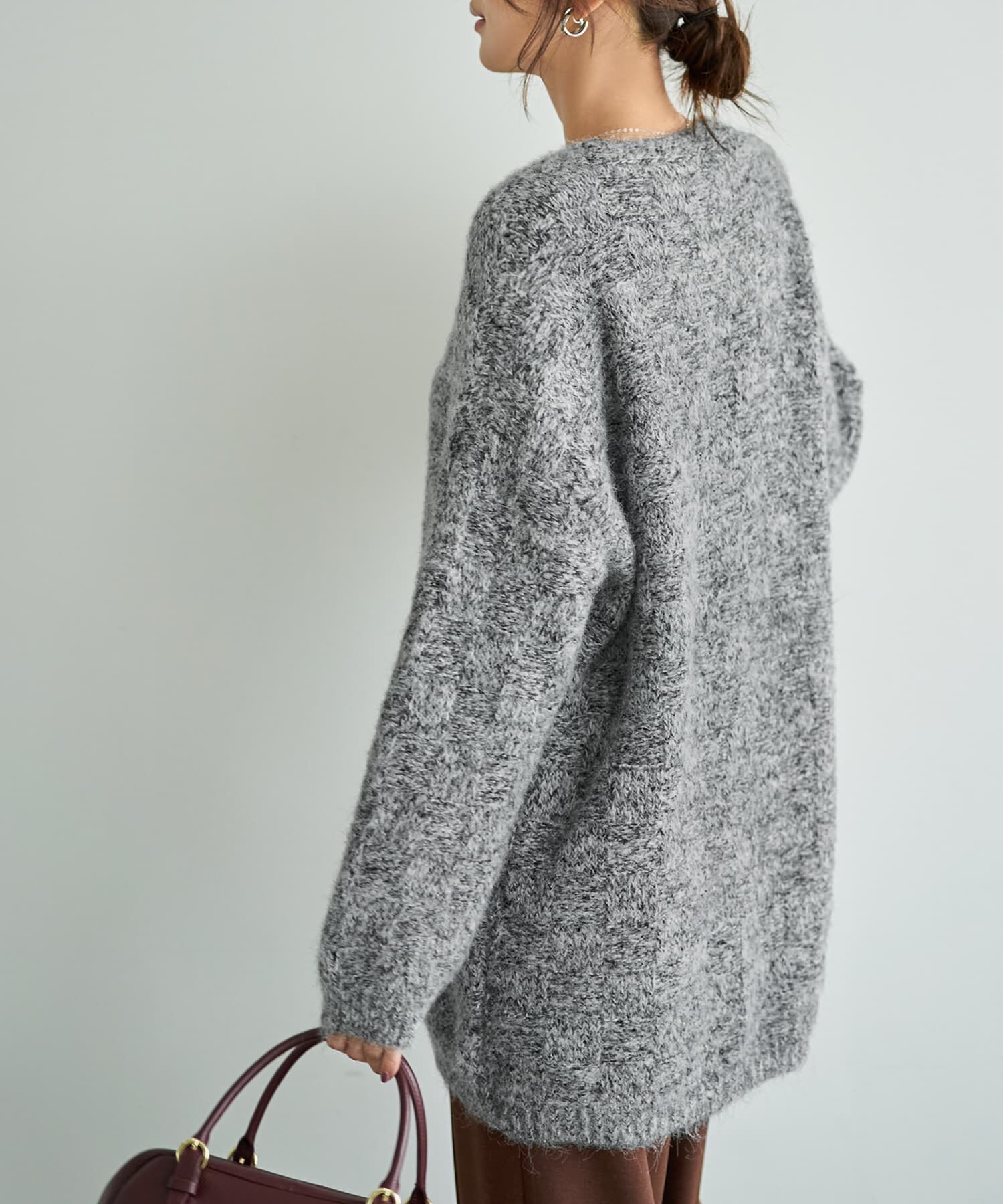 STYLE DELI「モヘア風ミックスニットゆったりカーディガン」|カーディガン|