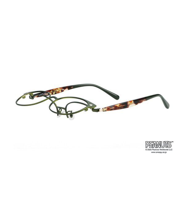  「Zoff PEANUTS 跳ね上げ式 メガネ (フリップアップ) スヌーピー オラフ アンディ SNOOPY レンズ交換券付」|メガネ|オリーブ1