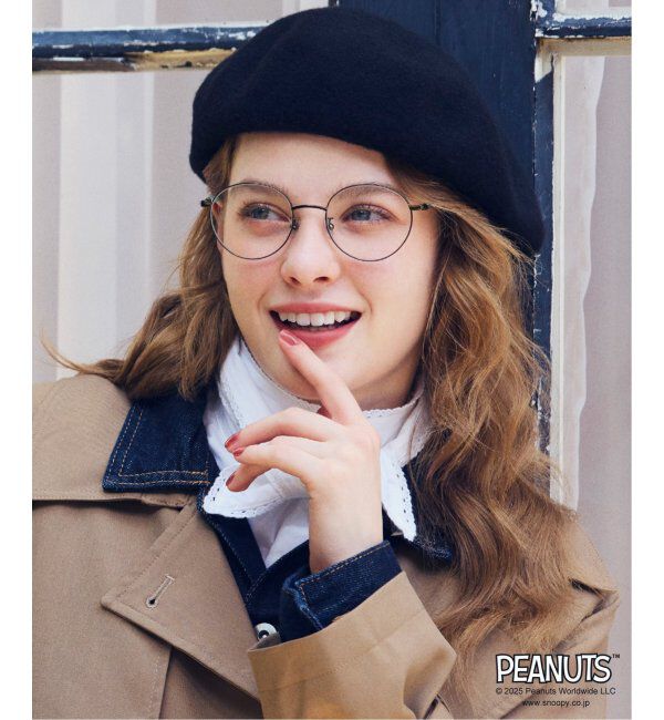  「Zoff PEANUTS メガネ | スヌーピー オラフ アンディ SNOOPY 眼鏡 伊達メガネ 度付き  レンズ交換券付」|メガネ|薄ブラウン