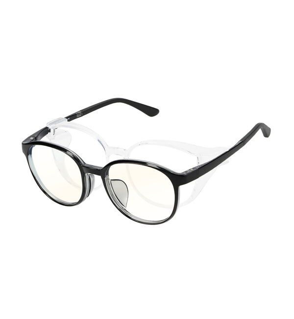  「花粉・飛沫対策 2way PCメガネ (フード着脱可能) ブルーライトカット率約50% | パソコン用 UVカット」|メガネ|