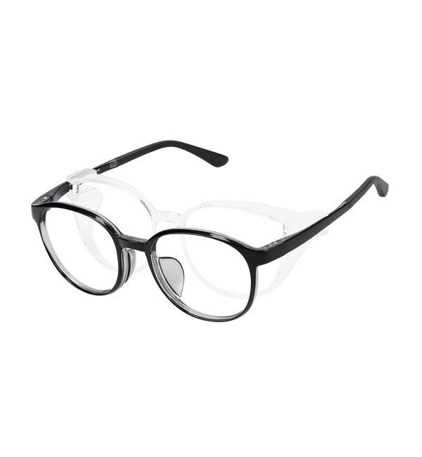  「花粉・飛沫対策 2way メガネ (フード着脱可能)  | 伊達メガネ UVカット ユニセックス レンズ交換券付」|メガネ|