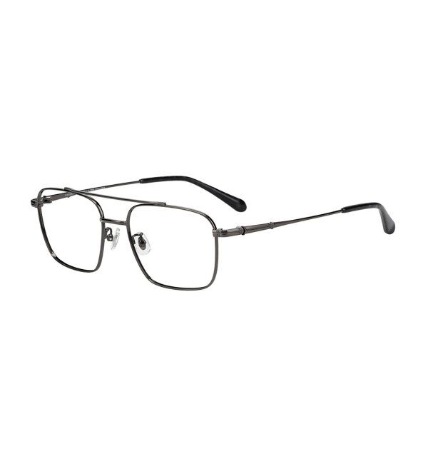  「ツーブリッジ メガネ | メタルフレーム 眼鏡 伊達メガネ 度付き 度なし ユニセックス レンズ交換券付」|メガネ|