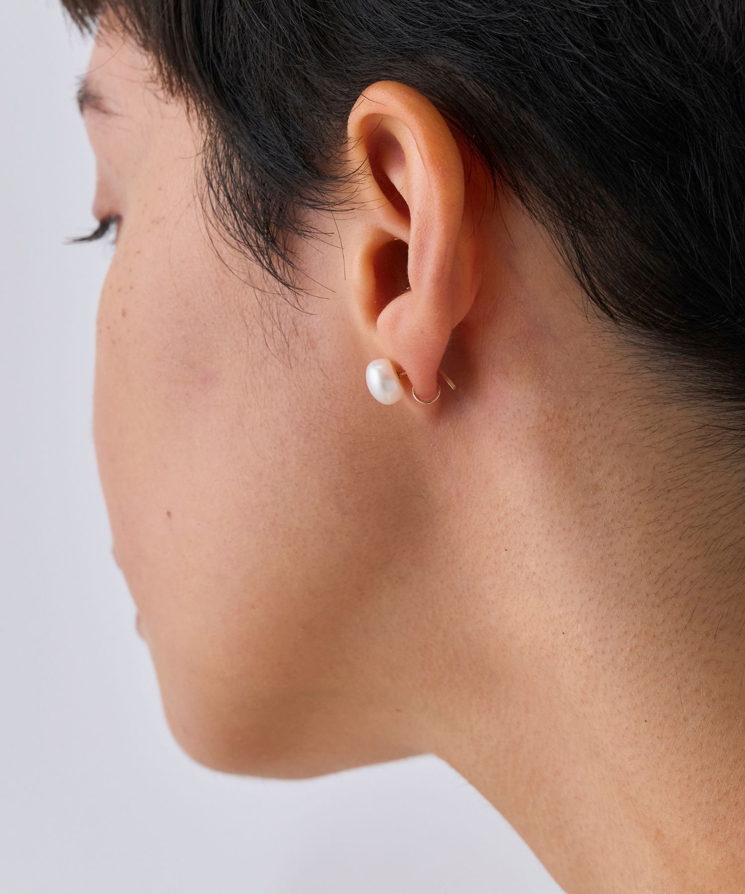 JUPITER「【シリーズ累計販売 1000点突破！】【K10PG】2way淡水パール&times;バーイヤリング/リバーシブル」|イヤリング|