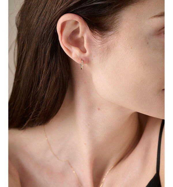 ete「K10YG ツイスト フープ ピアス」|ピアス|