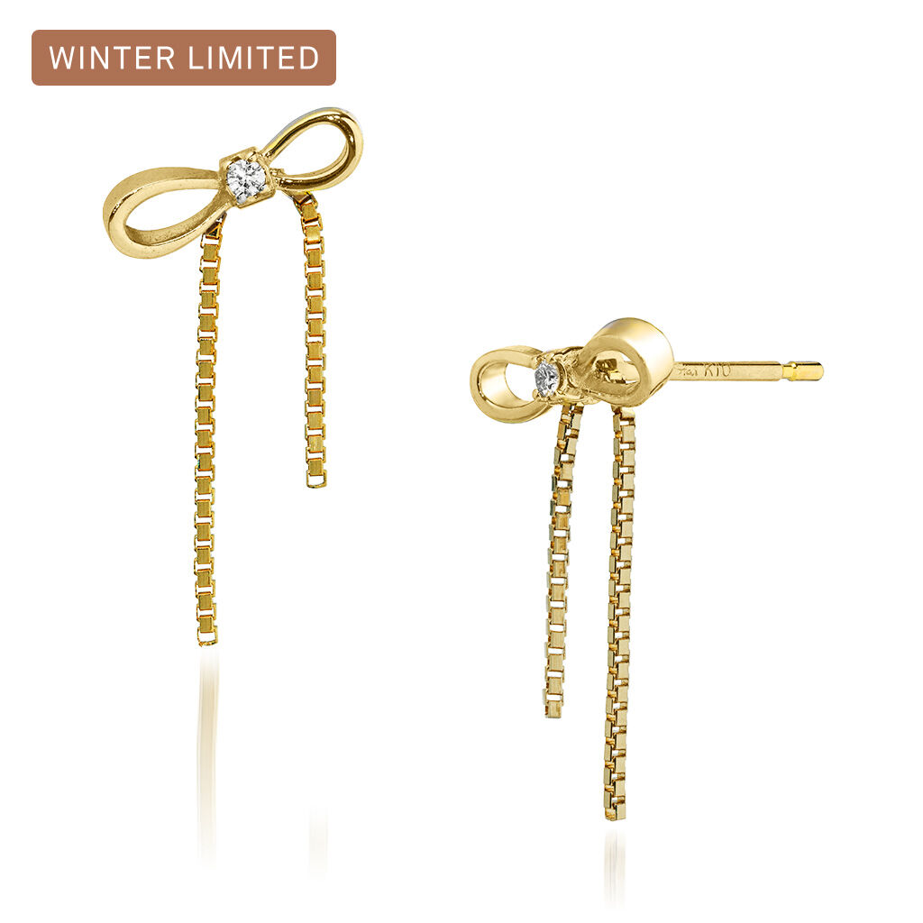 STAR JEWELRY「【Winter限定】 INFINITY BOW」|ピアス|イエローゴールド