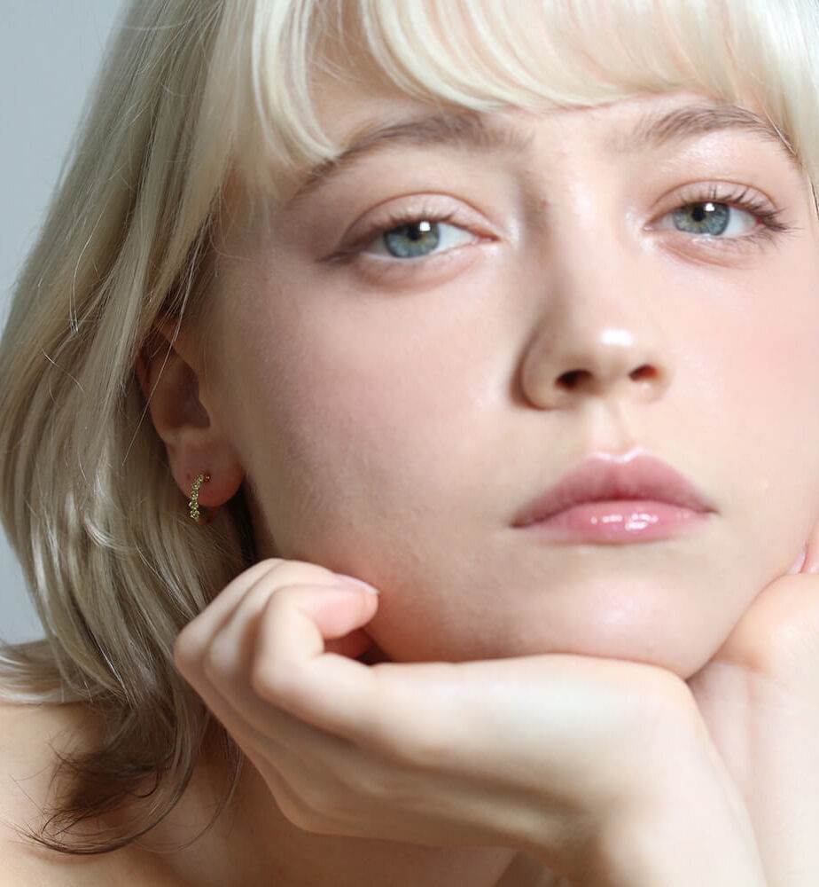  「ペリドット スナップ フープ ピアス  | K10YG」|ピアス|