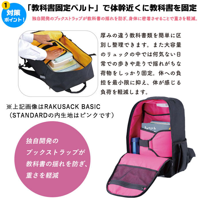 BACKYARD FAMILY「通学 リュック 通販 女子 中学生 スクエア リュックサック 男子 ブランド ラクサック 高校生」|リュック|