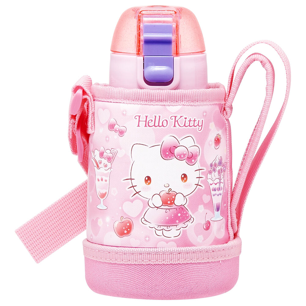 BACKYARD FAMILY「スケーター 水筒 キッズ ワンタッチ 400ml 通販 ステンレスボトル カバー 保冷 ステンレス」|食器・キッチングッズ|ピンク1