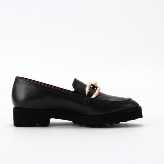 銀座かねまつ「NB255233GLSDGY 【本革】【防水】アクアベルチェーンローファー」|レインシューズ|