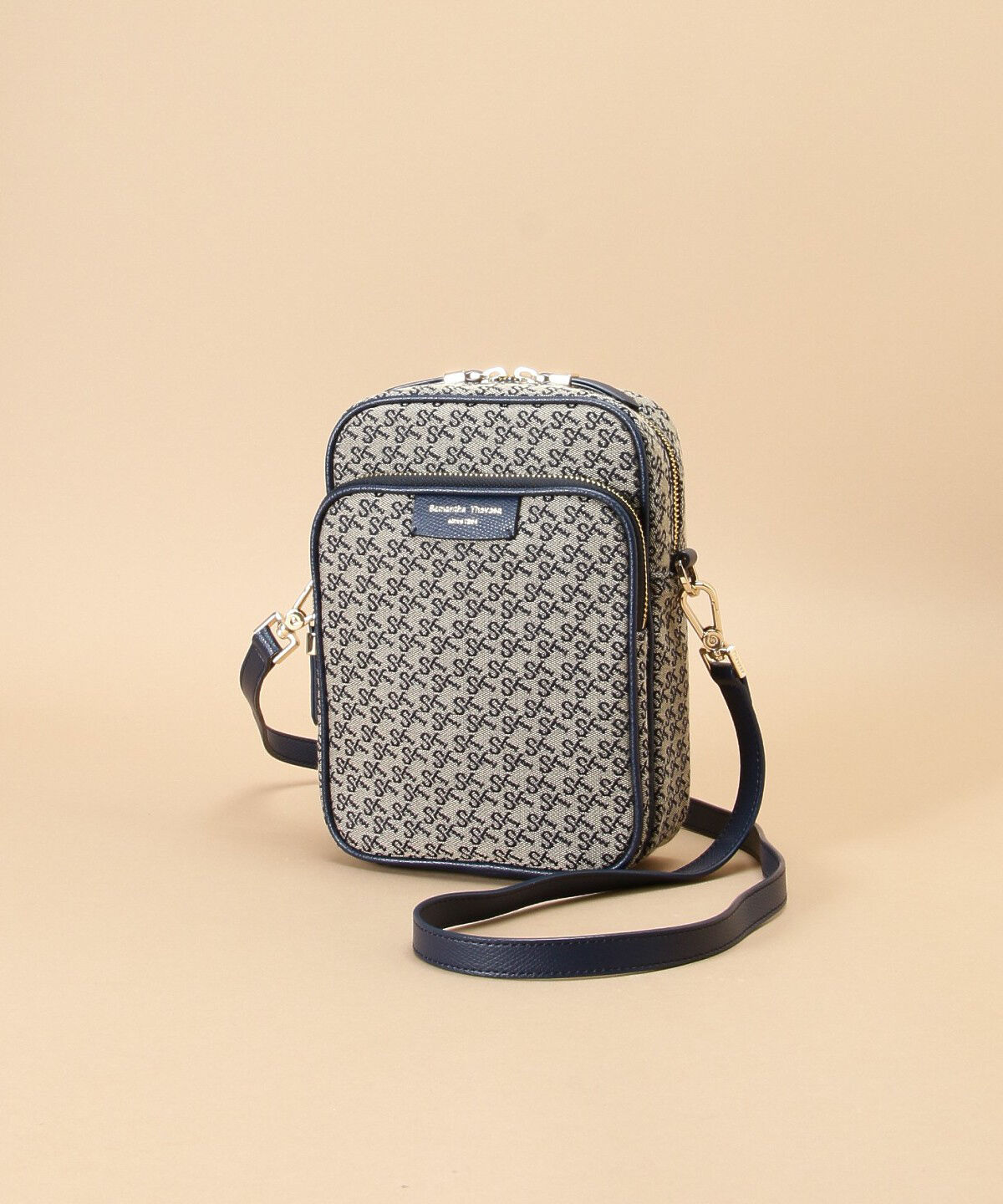 Samantha Thavasa「ST Jacquard サック デ プール」|ショルダー・メッセンジャー|ネイビー