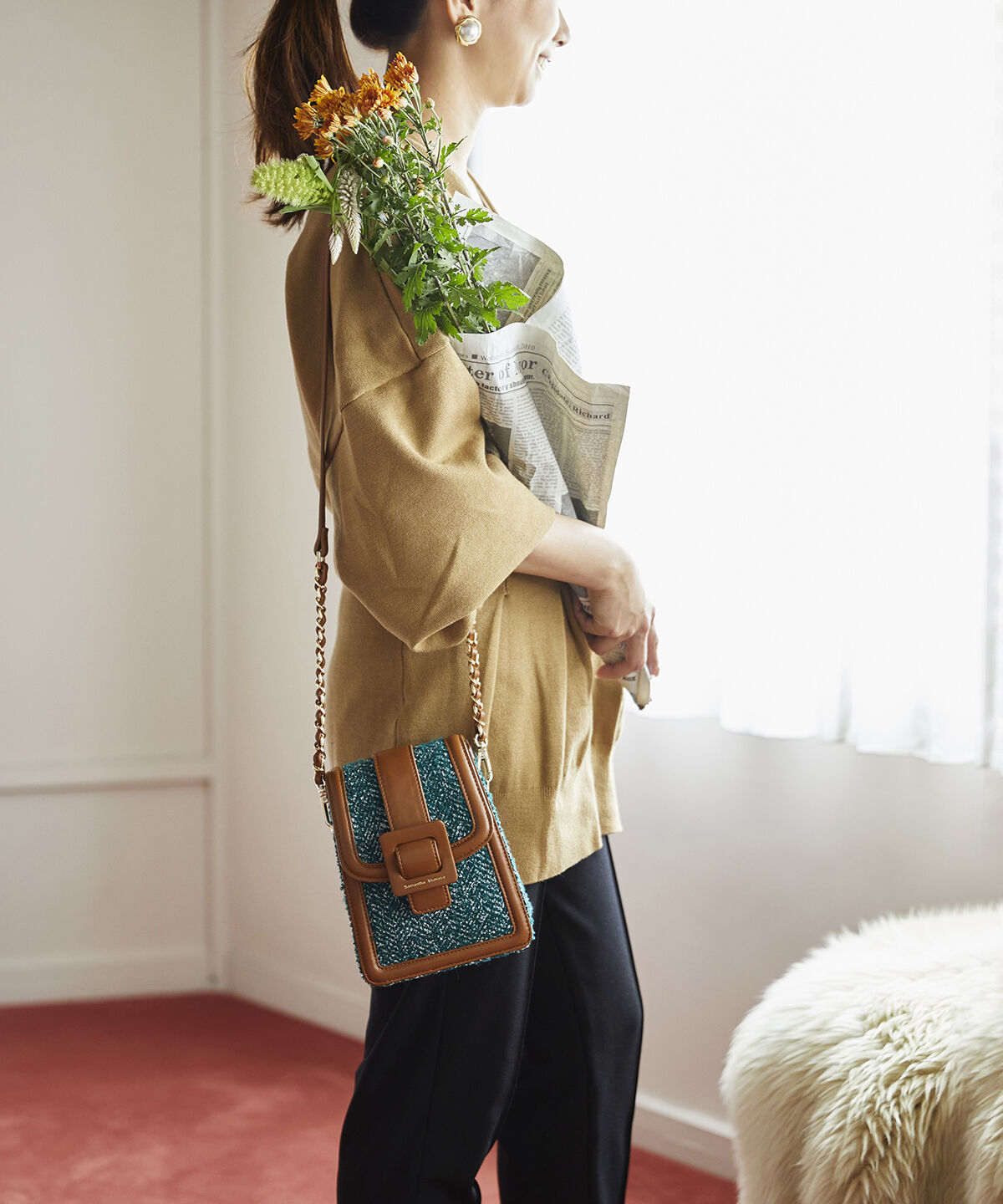 Samantha Thavasa「ツイードショルダーバッグ　縦型」|ショルダー・メッセンジャー|