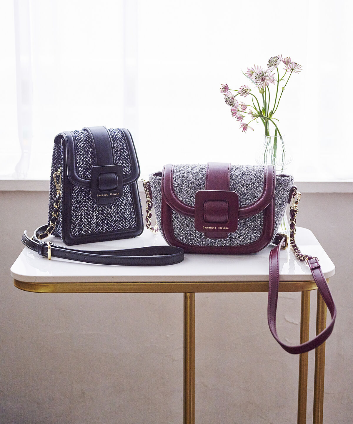 Samantha Thavasa「ツイードショルダーバッグ　縦型」|ショルダー・メッセンジャー|