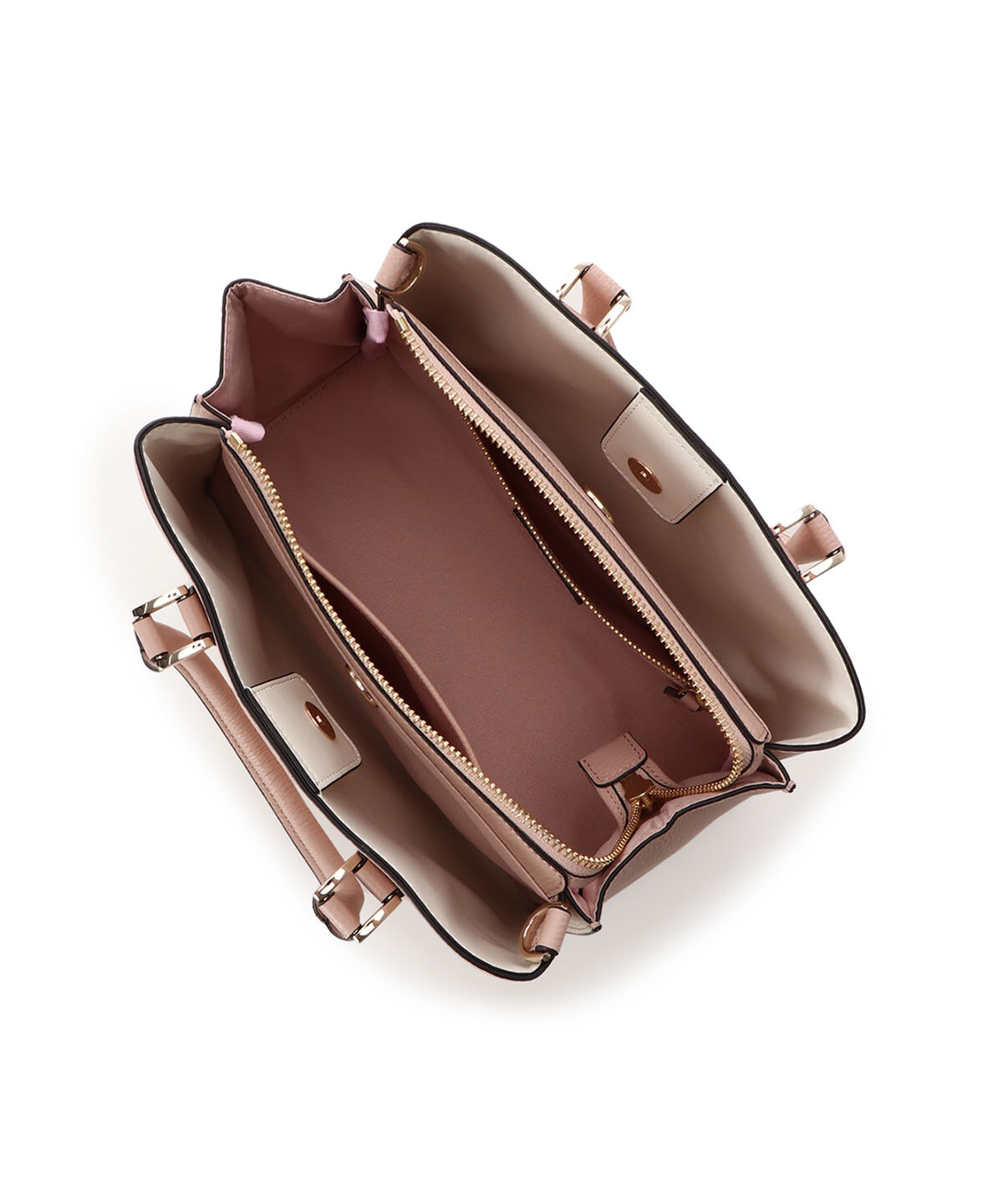 Samantha Thavasa「バイカラーレザー ハンドルバッグ」|ハンドバッグ|